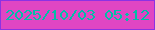 文字の大きさ：2、枠の色：8c32e3、背景の色：e046c3、文字の色：02bea7 無料ブログパーツのブログ時計