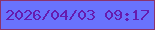 文字の大きさ：4、枠の色：8c336b、背景の色：6973fd、文字の色：661baf 無料ブログパーツのブログ時計