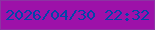 文字の大きさ：5、枠の色：8c34a3、背景の色：9d11a9、文字の色：0245aa 無料ブログパーツのブログ時計