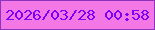 文字の大きさ：3、枠の色：8c34be、背景の色：f378e6、文字の色：7d00f6 無料ブログパーツのブログ時計