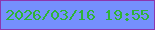 文字の大きさ：5、枠の色：8c36ae、背景の色：7590fd、文字の色：2eb436 無料ブログパーツのブログ時計