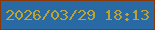 文字の大きさ：2、枠の色：8c3706、背景の色：296aa4、文字の色：bba335 無料ブログパーツのブログ時計