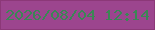 文字の大きさ：5、枠の色：8c3878、背景の色：9c458e、文字の色：3b8655 無料ブログパーツのブログ時計