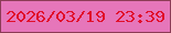 文字の大きさ：1、枠の色：8c3c56、背景の色：e676ba、文字の色：e10f2a 無料ブログパーツのブログ時計