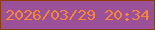 文字の大きさ：4、枠の色：8c3d09、背景の色：9a5198、文字の色：f78430 無料ブログパーツのブログ時計