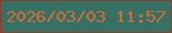 文字の大きさ：2、枠の色：8c3e2d、背景の色：367165、文字の色：d76b31 無料ブログパーツのブログ時計