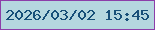文字の大きさ：5、枠の色：8c3ea9、背景の色：b5d7df、文字の色：174f78 無料ブログパーツのブログ時計