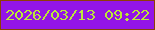 文字の大きさ：4、枠の色：8c3f06、背景の色：9315e7、文字の色：bbe739 無料ブログパーツのブログ時計