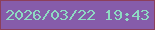 文字の大きさ：3、枠の色：8c3f5b、背景の色：865caa、文字の色：8ed9c2 無料ブログパーツのブログ時計