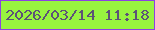 文字の大きさ：3、枠の色：8c42e2、背景の色：98f43f、文字の色：5c5277 無料ブログパーツのブログ時計