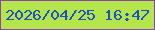 文字の大きさ：2、枠の色：8c43b0、背景の色：b4e54a、文字の色：1c50c5 無料ブログパーツのブログ時計