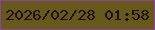 文字の大きさ：2、枠の色：8c449c、背景の色：67581c、文字の色：200f21 無料ブログパーツのブログ時計