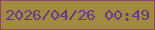 文字の大きさ：3、枠の色：8c4566、背景の色：a18b40、文字の色：65398c 無料ブログパーツのブログ時計