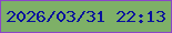 文字の大きさ：4、枠の色：8c45c9、背景の色：7eb067、文字の色：09129d 無料ブログパーツのブログ時計