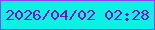 文字の大きさ：1、枠の色：8c45f5、背景の色：09f2e5、文字の色：7911be 無料ブログパーツのブログ時計