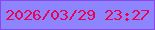 文字の大きさ：1、枠の色：8c47e7、背景の色：8c85fd、文字の色：e90353 無料ブログパーツのブログ時計