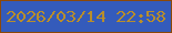 文字の大きさ：3、枠の色：8c4809、背景の色：345bbb、文字の色：b88e2b 無料ブログパーツのブログ時計