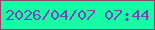 文字の大きさ：1、枠の色：8c496e、背景の色：16fda5、文字の色：7643ba 無料ブログパーツのブログ時計