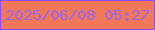 文字の大きさ：1、枠の色：8c4bff、背景の色：f07757、文字の色：9d64ec 無料ブログパーツのブログ時計