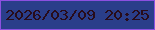 文字の大きさ：4、枠の色：8c50e0、背景の色：2a3e8a、文字の色：280c1b 無料ブログパーツのブログ時計