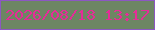 文字の大きさ：4、枠の色：8c57c2、背景の色：6d8663、文字の色：e52c98 無料ブログパーツのブログ時計