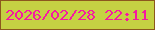 文字の大きさ：5、枠の色：8c581d、背景の色：c5d143、文字の色：f619a2 無料ブログパーツのブログ時計