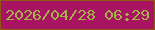 文字の大きさ：2、枠の色：8c5a13、背景の色：a81461、文字の色：a6b249 無料ブログパーツのブログ時計