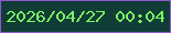 文字の大きさ：5、枠の色：8c5acf、背景の色：103d36、文字の色：7df263 無料ブログパーツのブログ時計