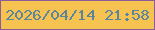 文字の大きさ：5、枠の色：8c5b99、背景の色：f7c350、文字の色：5b849f 無料ブログパーツのブログ時計