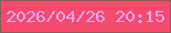 文字の大きさ：3、枠の色：8c5c5e、背景の色：f84b6b、文字の色：dfa7fb 無料ブログパーツのブログ時計