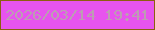 文字の大きさ：5、枠の色：8c5f0f、背景の色：e754ee、文字の色：bd9db3 無料ブログパーツのブログ時計