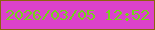 文字の大きさ：5、枠の色：8c630e、背景の色：dc42cb、文字の色：73d41a 無料ブログパーツのブログ時計