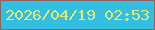 文字の大きさ：1、枠の色：8c645f、背景の色：33bfe2、文字の色：e0ea79 無料ブログパーツのブログ時計