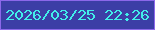 文字の大きさ：3、枠の色：8c68ea、背景の色：3c3ea6、文字の色：42eeea 無料ブログパーツのブログ時計