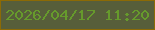 文字の大きさ：1、枠の色：8c6a05、背景の色：575e3a、文字の色：669a2c 無料ブログパーツのブログ時計