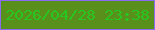 文字の大きさ：2、枠の色：8c6bf3、背景の色：598f1b、文字の色：27c621 無料ブログパーツのブログ時計