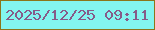 文字の大きさ：2、枠の色：8c751b、背景の色：83f5f0、文字の色：865b89 無料ブログパーツのブログ時計