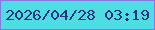 文字の大きさ：2、枠の色：8c76e3、背景の色：4ddde3、文字の色：2c327b 無料ブログパーツのブログ時計