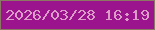 文字の大きさ：3、枠の色：8c7765、背景の色：9c138e、文字の色：db9dc7 無料ブログパーツのブログ時計