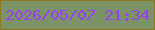 文字の大きさ：2、枠の色：8c7822、背景の色：7c9368、文字の色：983ef4 無料ブログパーツのブログ時計