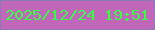 文字の大きさ：4、枠の色：8c78b7、背景の色：c167b9、文字の色：36fe44 無料ブログパーツのブログ時計
