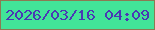 文字の大きさ：3、枠の色：8c7a52、背景の色：42e498、文字の色：4a38b4 無料ブログパーツのブログ時計