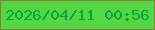 文字の大きさ：3、枠の色：8c7c36、背景の色：52d746、文字の色：0ea13a 無料ブログパーツのブログ時計