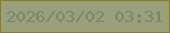 文字の大きさ：3、枠の色：8c7e26、背景の色：9aa07a、文字の色：7d8374 無料ブログパーツのブログ時計