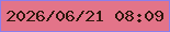 文字の大きさ：3、枠の色：8c7eec、背景の色：e37489、文字の色：2e180c 無料ブログパーツのブログ時計