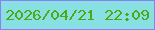 文字の大きさ：2、枠の色：8c7ef4、背景の色：88e0e3、文字の色：4ca913 無料ブログパーツのブログ時計