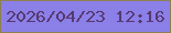 文字の大きさ：5、枠の色：8c8150、背景の色：8b7fe8、文字の色：563970 無料ブログパーツのブログ時計