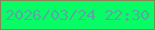 文字の大きさ：3、枠の色：8c8258、背景の色：08fc66、文字の色：57a89f 無料ブログパーツのブログ時計