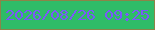 文字の大きさ：5、枠の色：8c8448、背景の色：2fbc68、文字の色：7b58f8 無料ブログパーツのブログ時計
