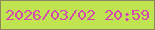 文字の大きさ：1、枠の色：8c855f、背景の色：c0e351、文字の色：d249b2 無料ブログパーツのブログ時計